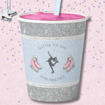 Anniversaire de la patineuse artistique bleu glacé