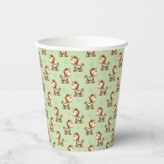 Gobelets En Papier Anniversaire de la Poney Patchwork Giddy-Up