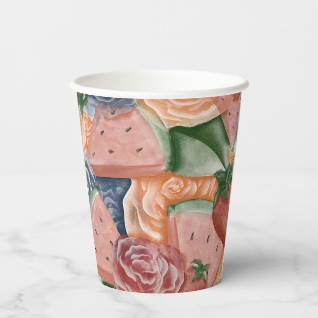 Gobelets En Papier Anniversaire de Melon - Vibes d'été (Verso)