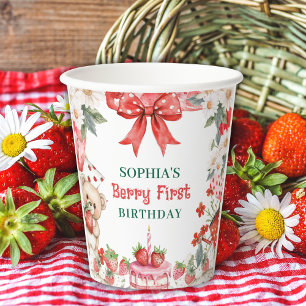 Gobelets En Papier Anniversaire de premier anniversaire vintage frais