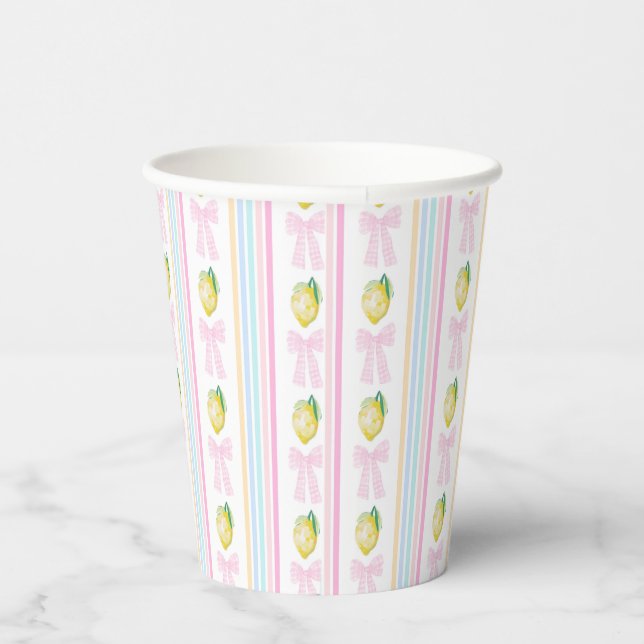 Gobelets En Papier Anniversaire de Preppy Lemons Stripes (Droite)