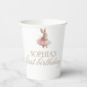Gobelets En Papier Anniversaire de Some Bunny Toile Rose de Pâques