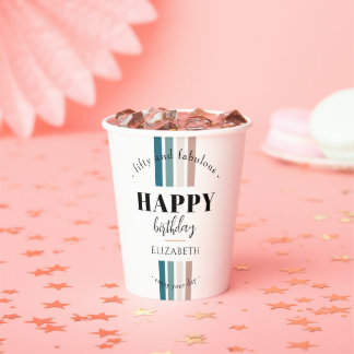 Gobelets En Papier Anniversaire Design minimaliste aux couleurs paste