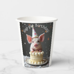 Gobelets En Papier Anniversaire du cochon de Hap