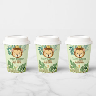 Gobelets En Papier Anniversaire du lion de la Petite Jungle