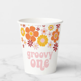 Gobelets en papier Anniversaire Floral Rétro Groov