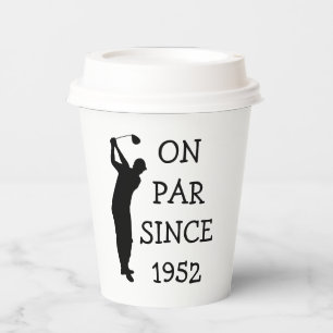 Gobelets En Papier Anniversaire Golfer Funny 70e heureux papa Par