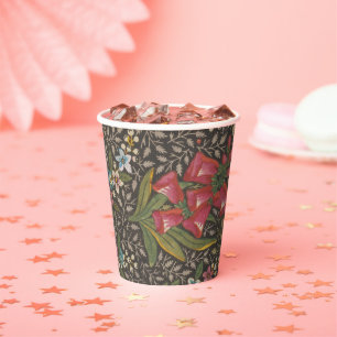 Gobelets En Papier Antique Toile de Jouy 1800 Branches florales