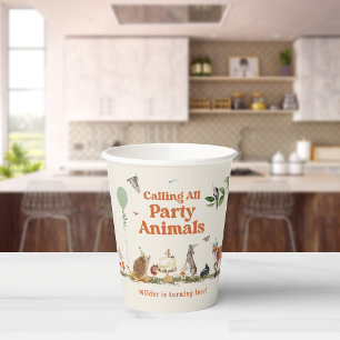 Gobelets En Papier Appel à tous les animaux de fête Woodland Annivers