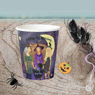 Gobelets En Papier Appel à toutes les sorcières Halloween violet