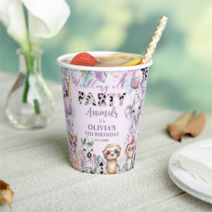 Gobelets En Papier Appeler tous les animaux de fête Jungle Safari Ann