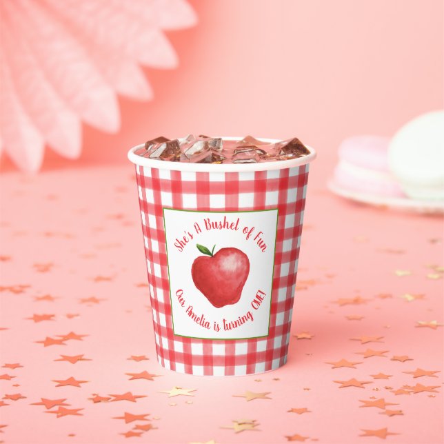 Gobelets En Papier Apple Birthday Paper Cup - Bushel Fun (Insitu)