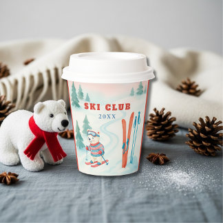 Gobelets En Papier Après Bébé Ski Club Baby Bear