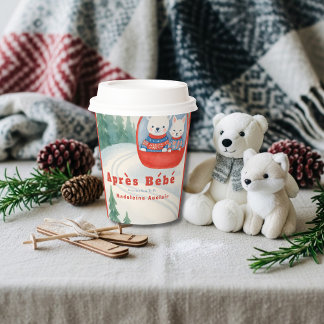 Gobelets En Papier Après Bébé ski woodland animals winter baby shower