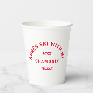 Gobelets En Papier Après le ski avec moi hiver Red Ski Crest Party
