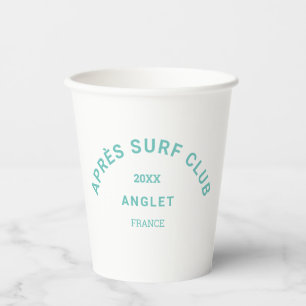 Gobelets En Papier Après Surf Club Turquoise Surfers Social Crest