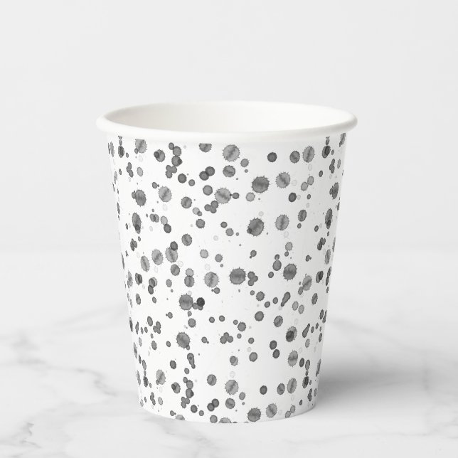 Gobelets En Papier Aquarelle Dalmatien Spots Motif (Recto)