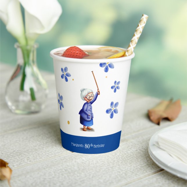 Gobelets En Papier Aquarelle Florale Anniversaire (Insitu)