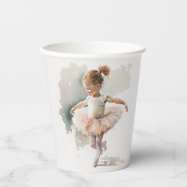 Gobelets En Papier Aquarelle Petites tasses de papier Ballerina (Recto)