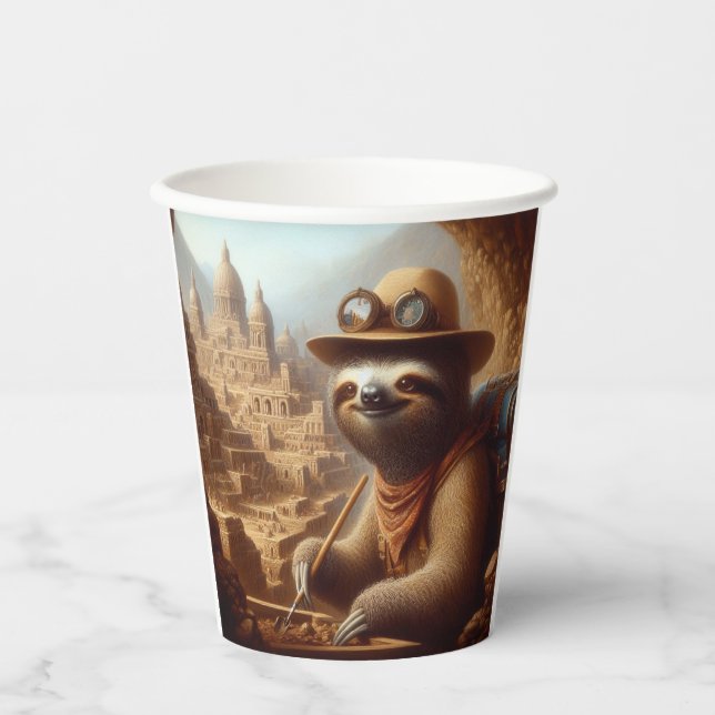 Gobelets En Papier Archéologue Sloth (Recto)