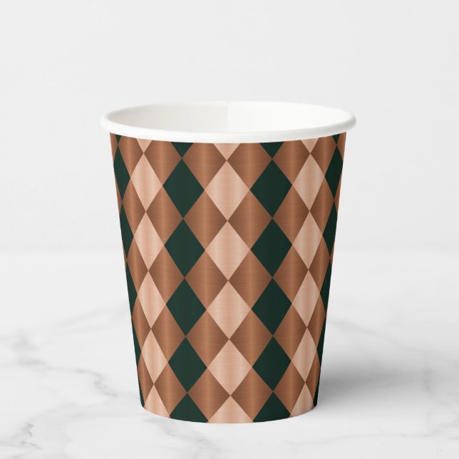 Gobelets En Papier Arlequin plié, COUPES DE PARTI Brown-Noir-PAPIER (Gauche)