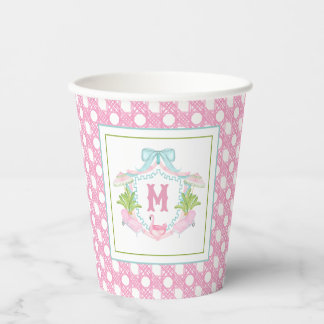 Gobelets En Papier Armoiries de monogramme Preppy Palm Beach