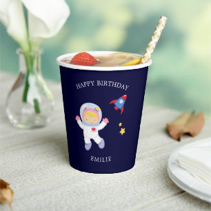 Gobelets En Papier Astronaut Girl Anniversaire de enfant Paper Cup