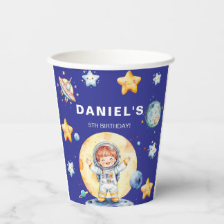 Gobelets En Papier Astronaut Space-Themed Custom Birthday Party