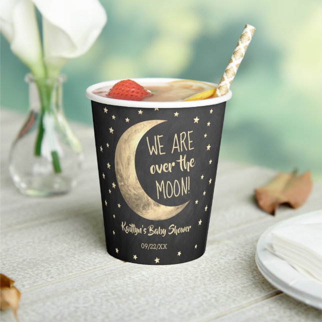 Gobelets En Papier Au-Dessus De La Lune | BABY SHOWER (Insitu)