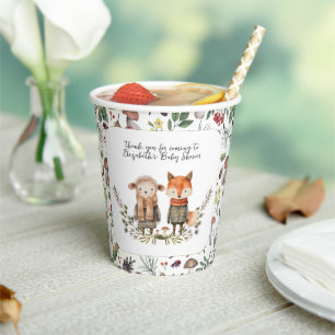 Gobelets En Papier Automne mûre   Baby shower forestier