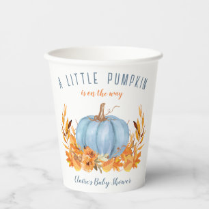 Gobelets En Papier Automne Petit Citrouille Blue Boy Baby shower Pape