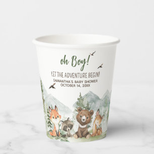 Gobelets En Papier Aventure Commencer le Baby shower des animaux des