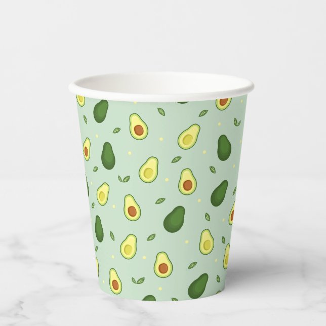 Gobelets En Papier Avocado Saint-Guacamole Baby shower vert Anniversa (Recto)