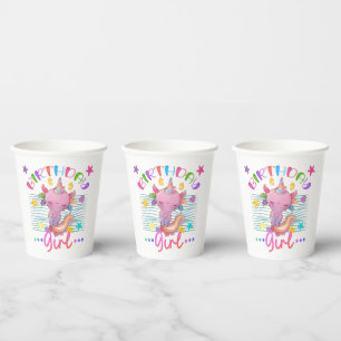 Gobelets En Papier Axolotl Unicorn Anniversaire Fille Thème Coloré
