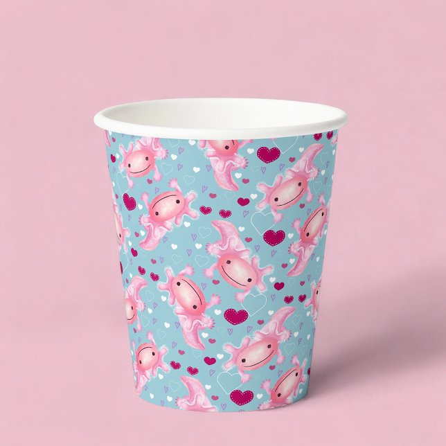 Gobelets En Papier Axolotls roses (Créateur téléchargé)