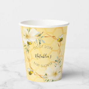 Gobelets En Papier Baby shower abeilles jardin fleuri
