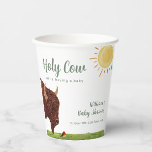 Gobelets En Papier Baby shower animal de la ferme Holy Cow Highland