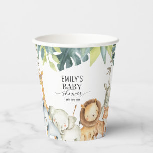 Gobelets En Papier Baby shower animal de la jungle Safari neutre genr