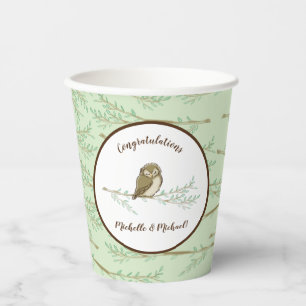 Gobelets En Papier Baby shower animal de Owl Woodland