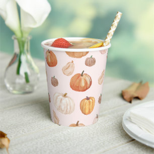 Gobelets En Papier Baby shower Automne Petit Citrouille