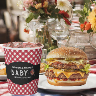 Gobelets En Papier Baby shower barbecue barbecue pour bébé-Q