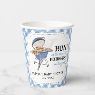 Gobelets En Papier Baby shower BBQ Burger Bleu