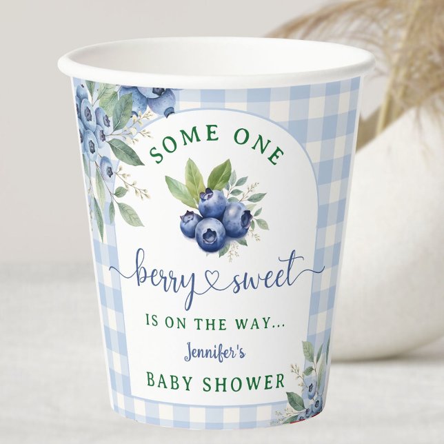 Gobelets En Papier Baby shower Berry Sweet Blueberry (Créateur téléchargé)