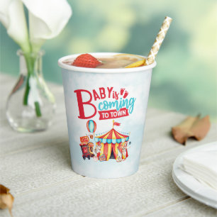 Gobelets En Papier Baby shower bleu Carnival Circus