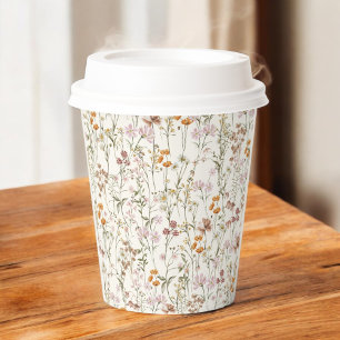 Gobelets En Papier Baby shower Boho Fleur sauvage En Terracotta En Fl