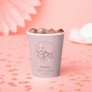 Gobelets En Papier Baby Shower Boogie Disco Rose pour une Mariée