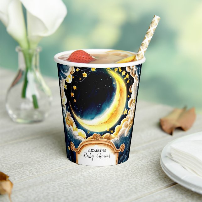 Gobelets En Papier Baby shower céleste de Stars Moon (Insitu)