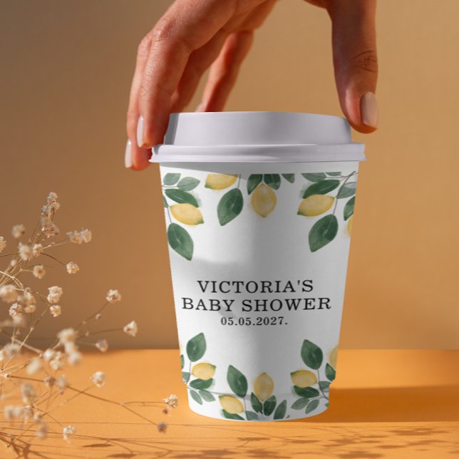 Gobelets En Papier Baby shower citron (Créateur téléchargé)