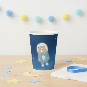 Gobelets En Papier Baby shower d'astronautes de l'Ours bleu
