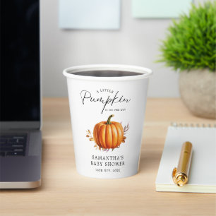 Gobelets En Papier Baby shower d'automne floral moderne